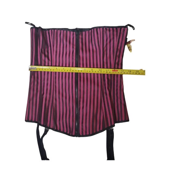 Shirley of Hollywood Pink & Black Striped Corset – Size 34, NWT - Picture 4 of 9